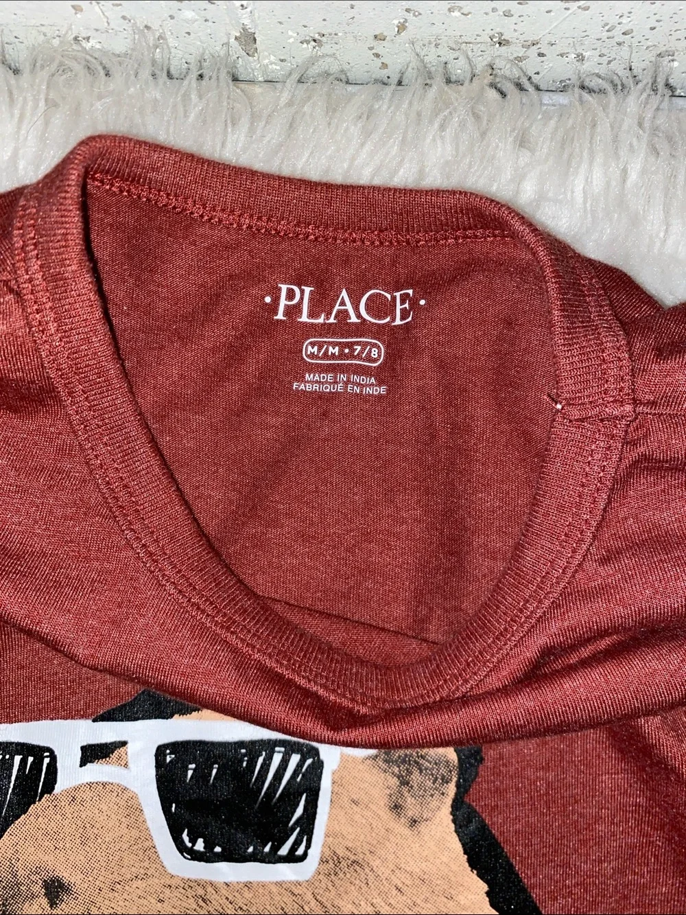 The Children's Place Rust Long Sleeve Tee with Bear Graphic